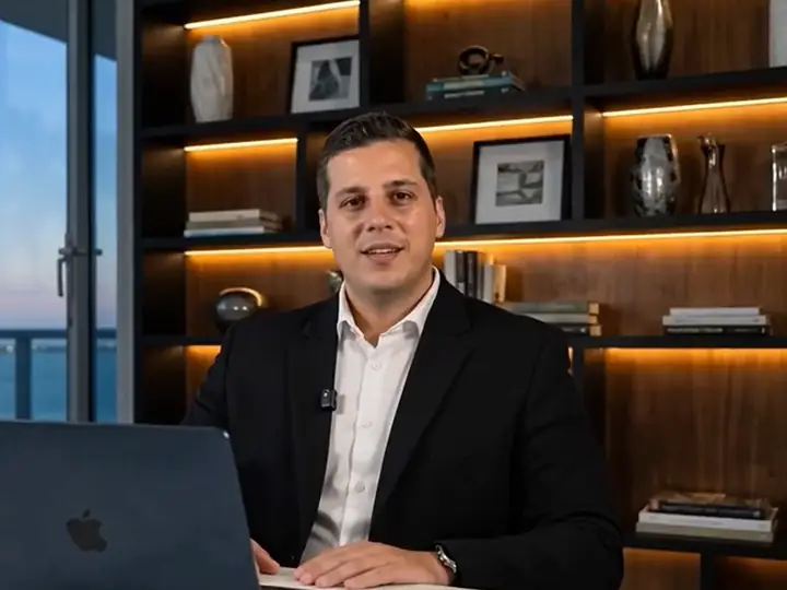 Filip Radisic at his desk in the Linked Core office